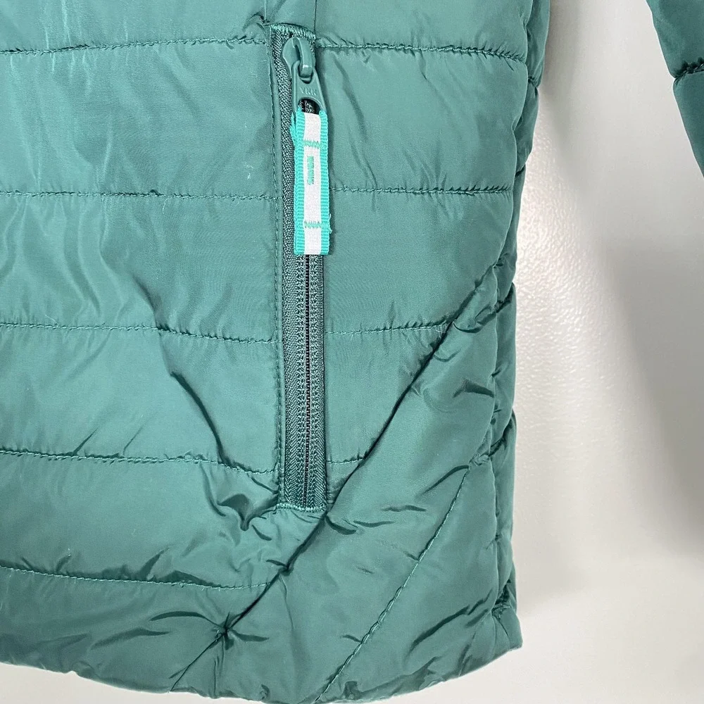 Falls Creek Jacket Girls‎ XL Green Quilted Full Zip Lightweight Insulated Puffer